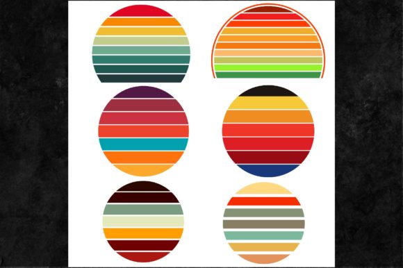 Retro Vintage Sunsets Circle Shapes Review